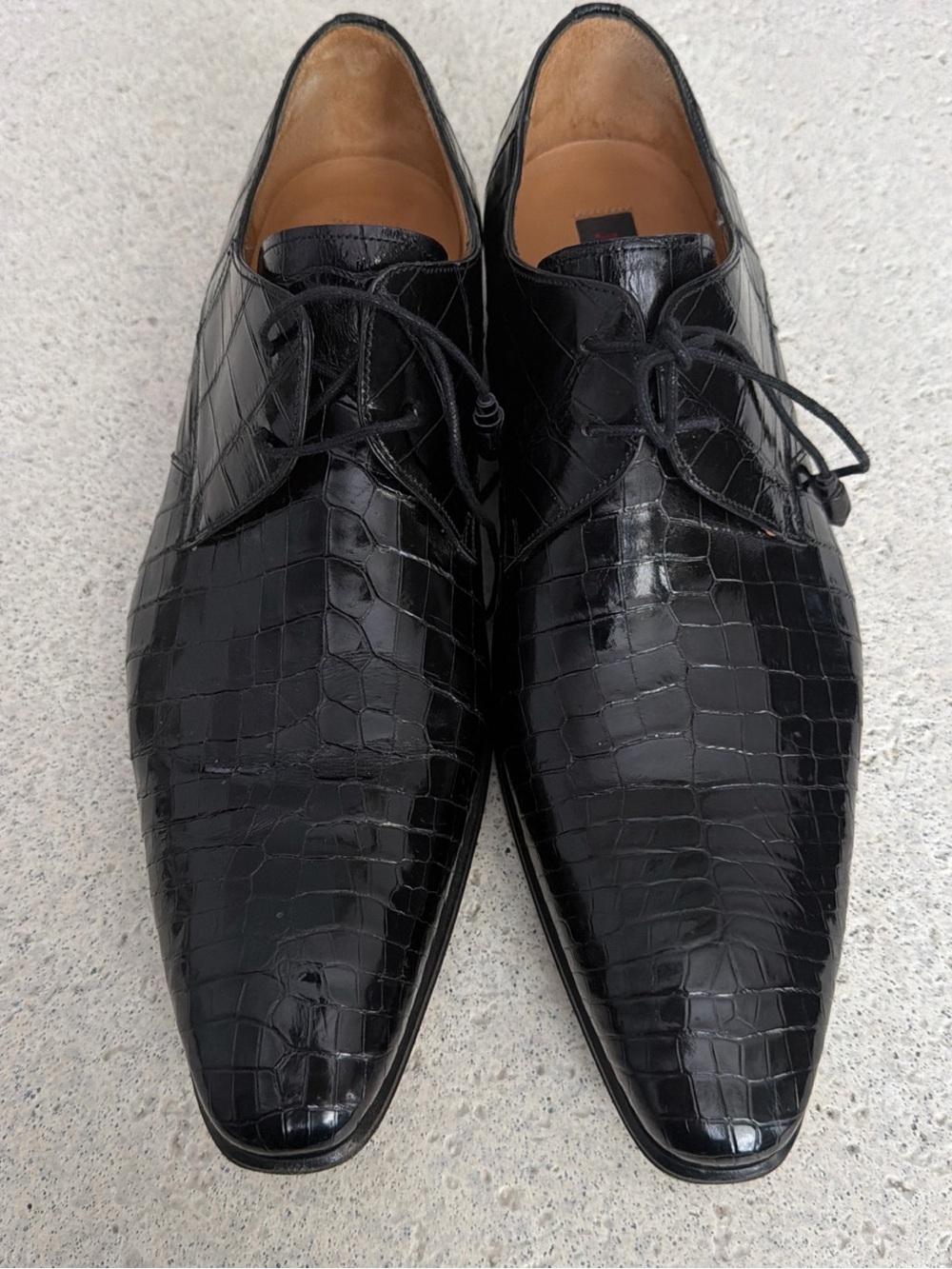Genuine MEZLAN Platinum  Lace up Premium Alligator Shoes  Men Size 12